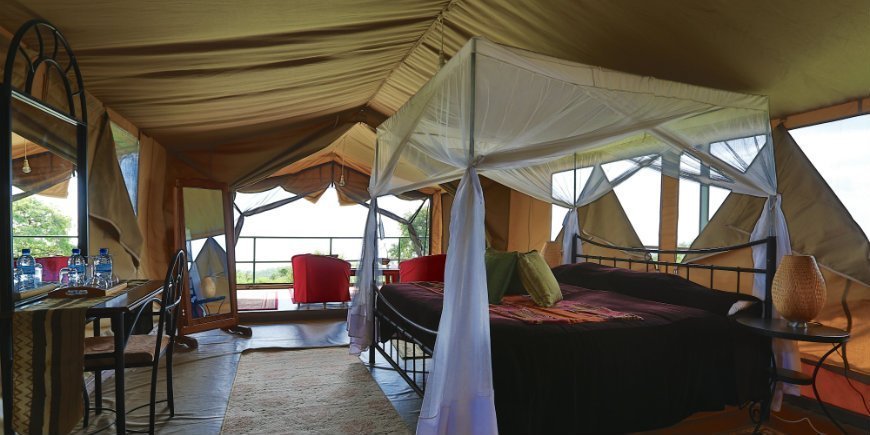 Bed in Ngorongoro Wild Camp